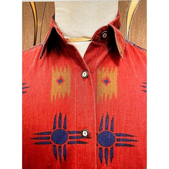 VTG  Rancho Deluxe Native American Navajo Shirt Size S  MADE IN USA  #1421 - Picture 7 of 13